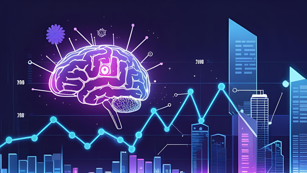 Neural network brain with growth chart
