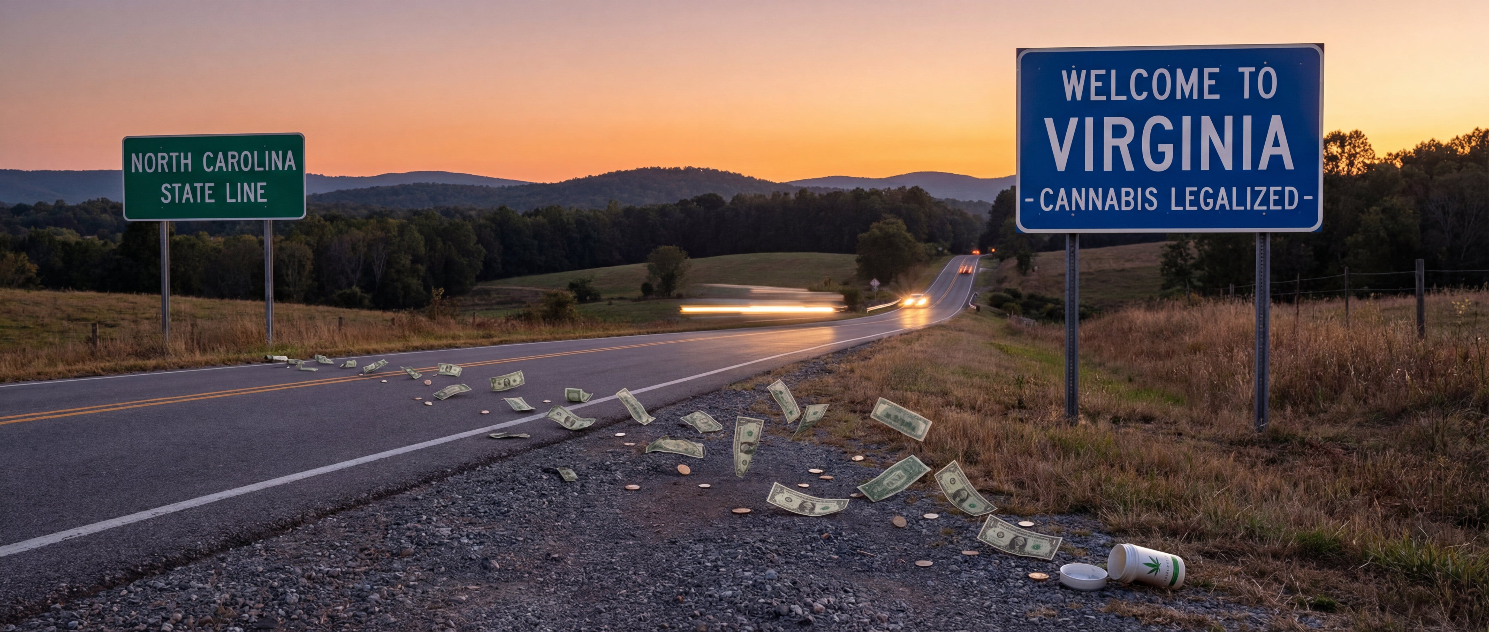 NC cannabis revenue loss to Virginia 2026