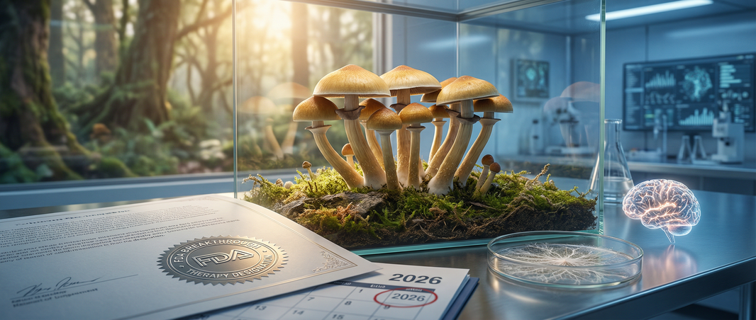 FDA breakthrough therapy psilocybin status 2026
