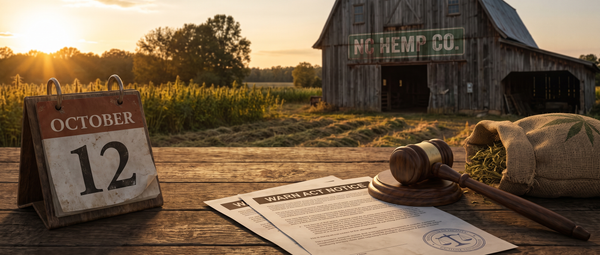 North Carolina WARN Act hemp employers October 12 deadline