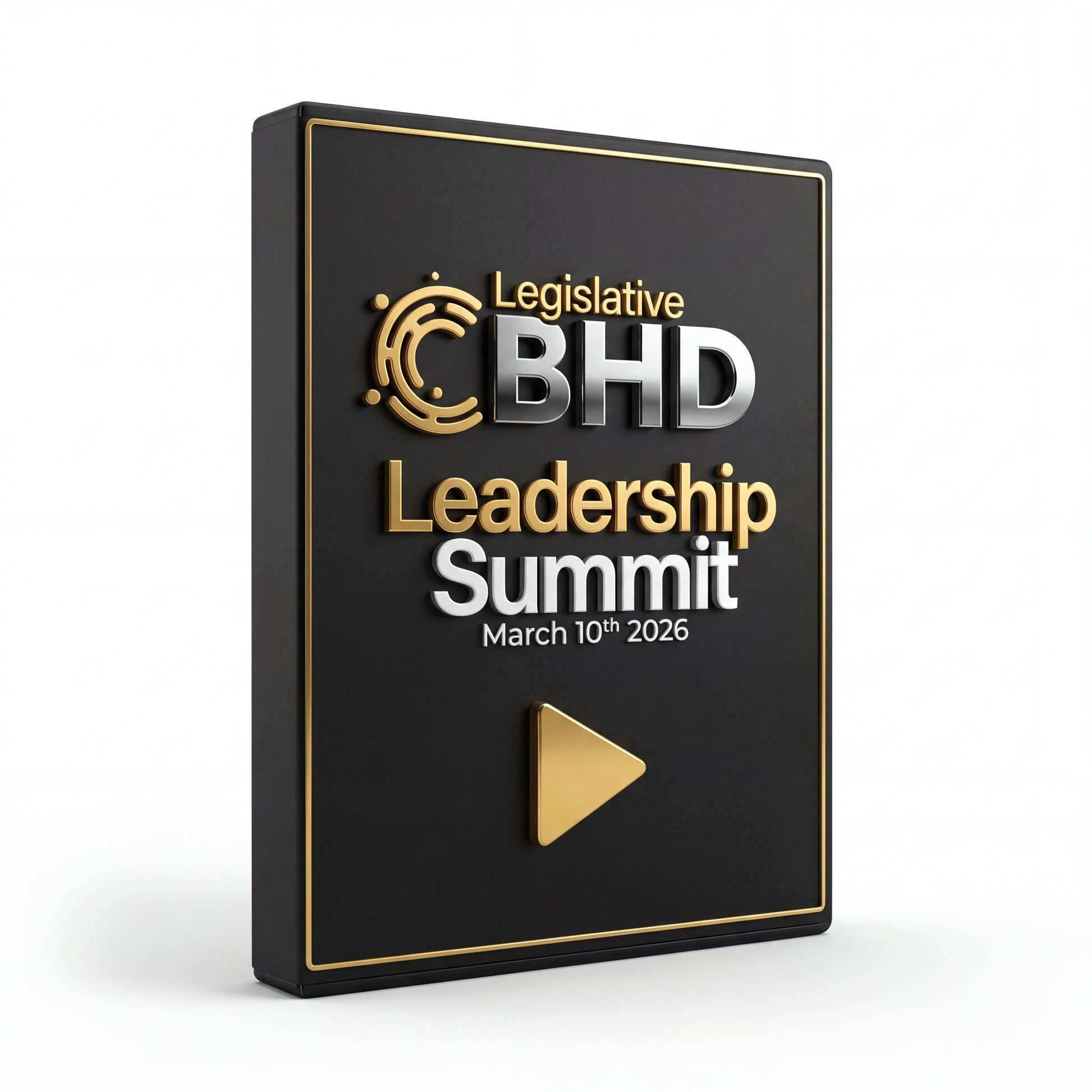 CBHD Summit black and gold legislative summit plaque with date.
